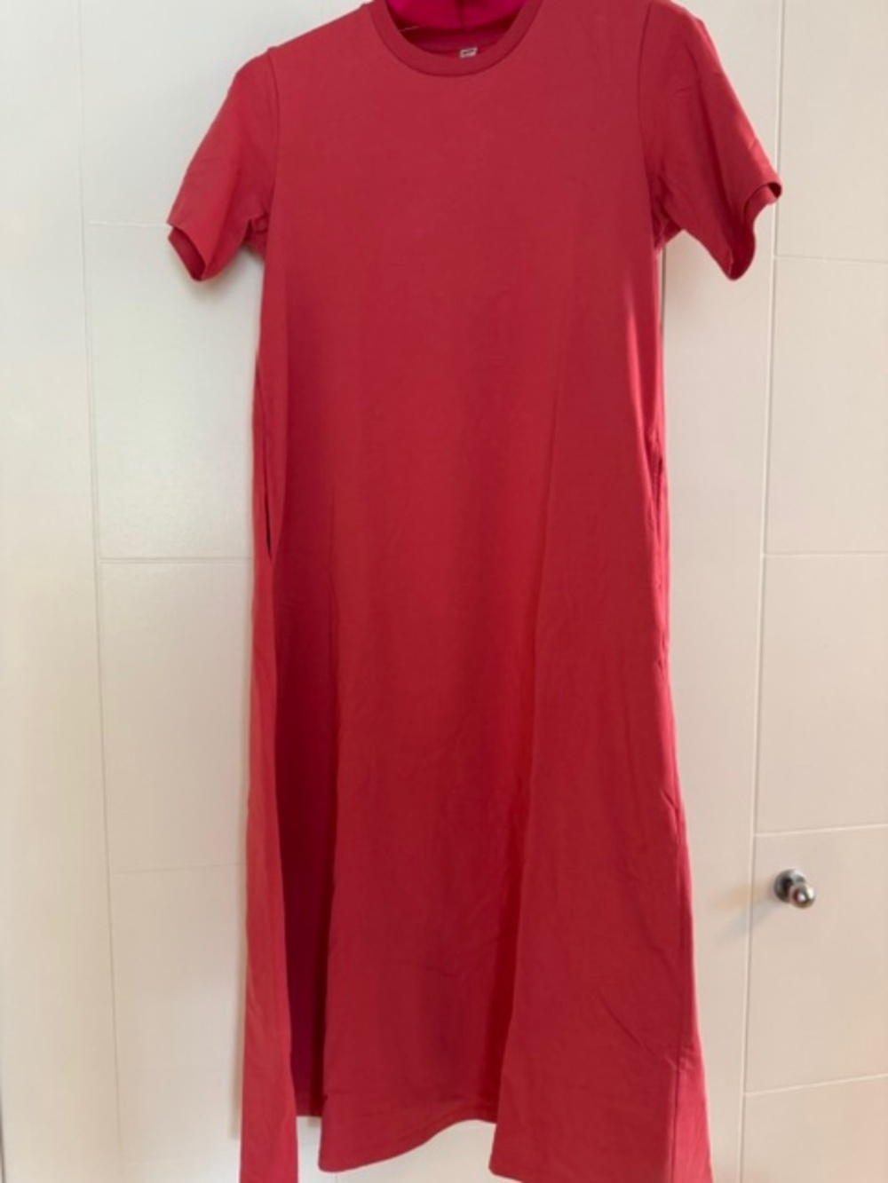 UNIQLO AIRism A-Line Maxi Dress - Coral color - Size S